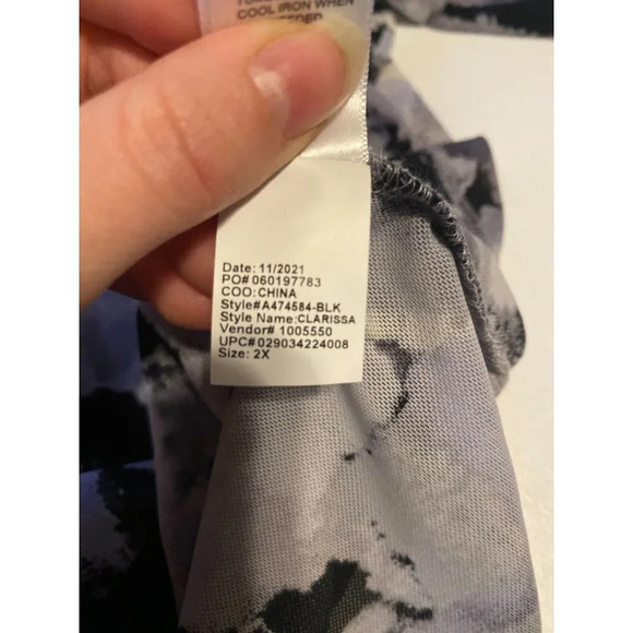 Logo by Lori Goldstein mesh button down abstract witchy gothic dark academia 2X - Picture 10 of 10